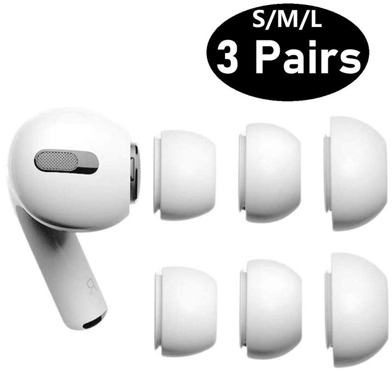 BLLQ Fit in Case AirPods Pro Eartips Covers Earuds Cover Silicone Compatible with AirPods Pro AirPods3, S/M/L 3 Pairs White ap - Image 4